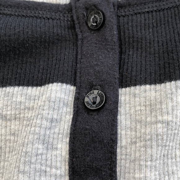 PINK gray & black stripe long sleeve shirt S•P - Picture 8 of 8